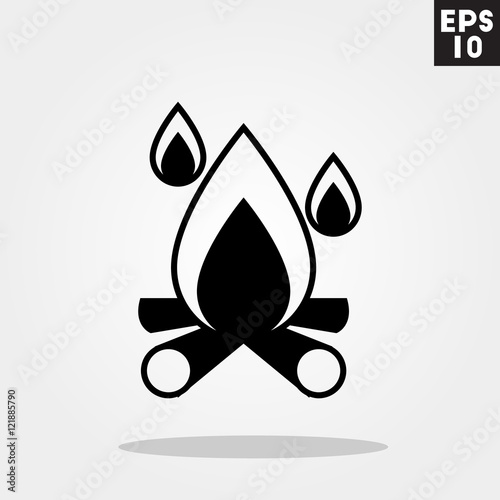 Campfire icon in trendy flat style isolated on grey background. Id card symbol for your design, logo, UI. Vector illustration, EPS10.