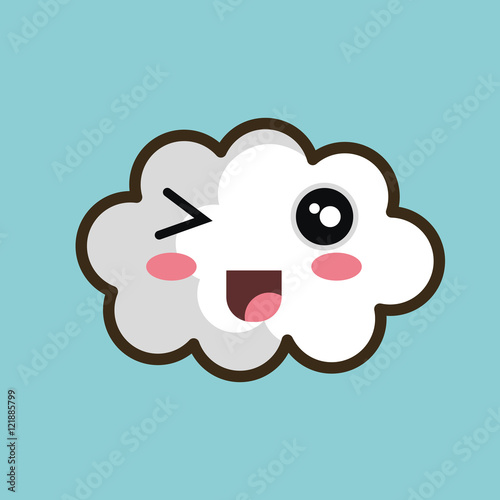 kawaii cloud open mouth design vector illustration eps 10