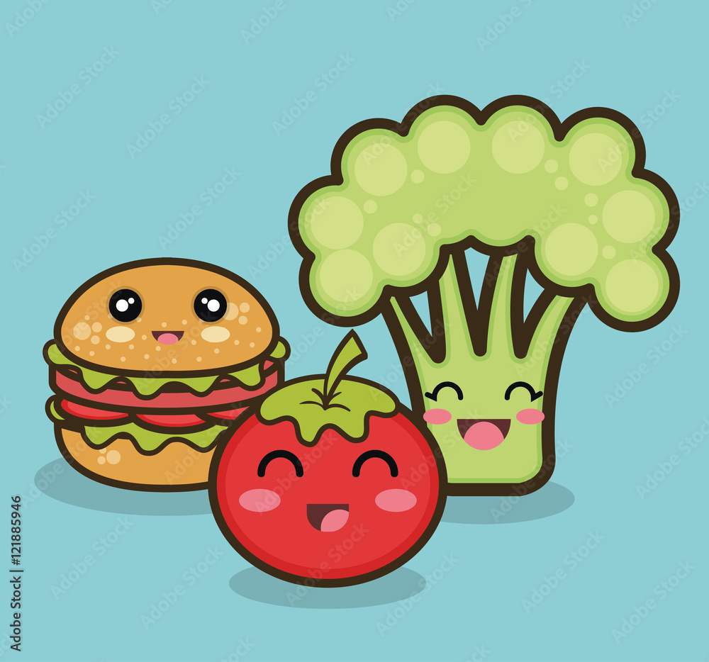 cartoon food fruit vegetable and fast graphic vector illustration esp 10 cartoon food fruit vegetable and fast graphic vector illustration esp 10