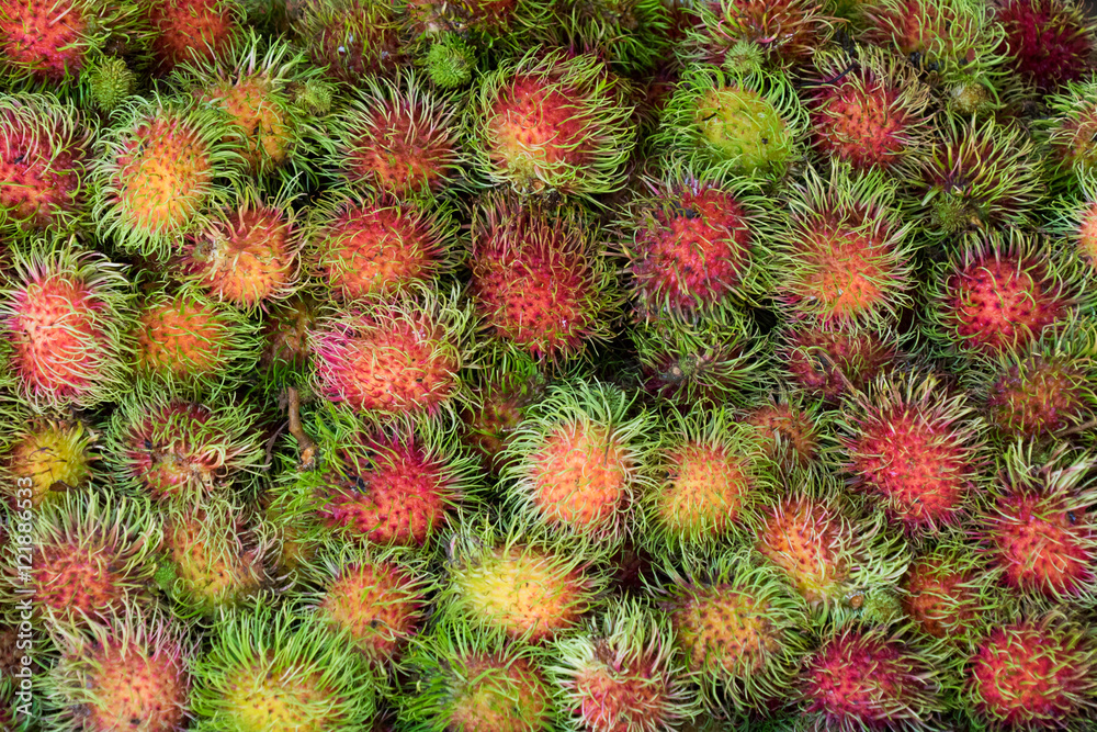 Fresh rambutan fruit background from garden.. Fresh rambutan fruit background from garden..