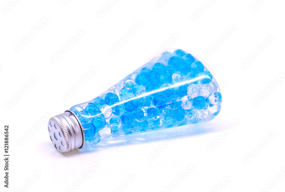 Flask with hydrogel isolated on white background.