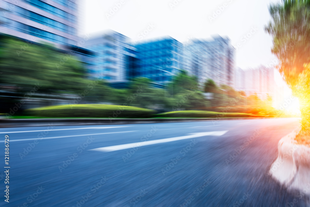 clean asphalt road in suzhou city,china.