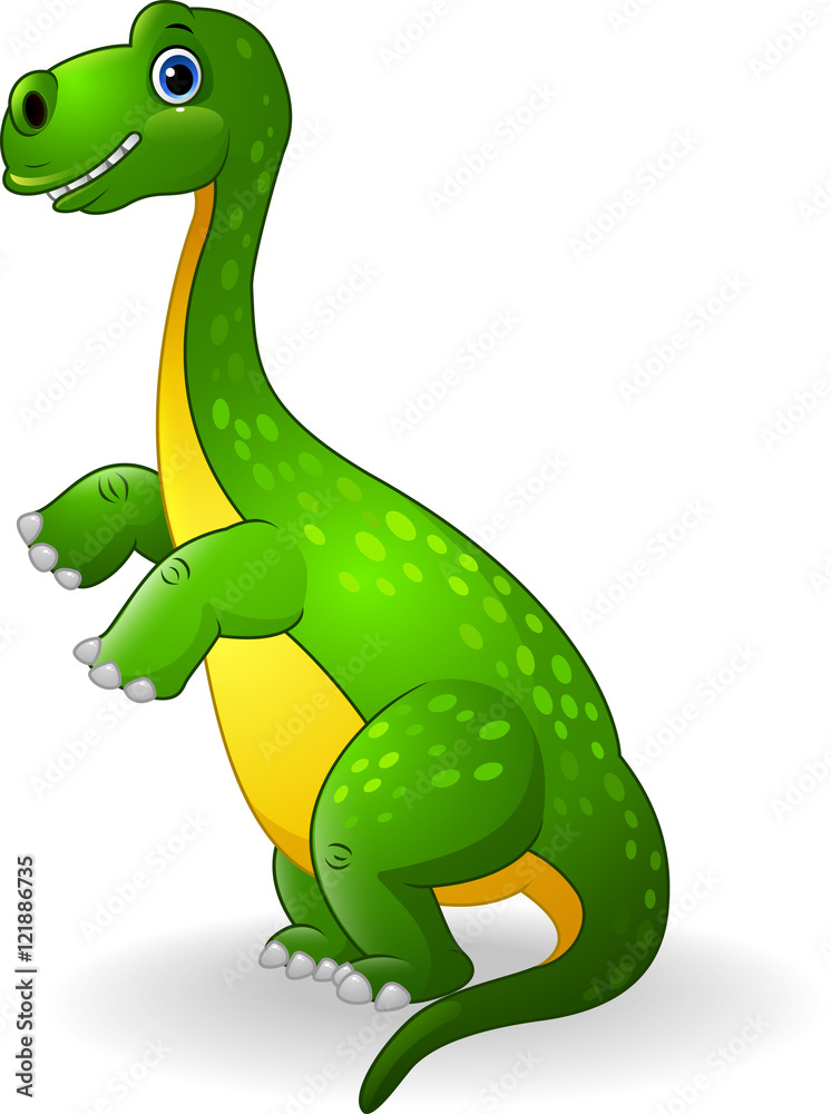 Obraz premium Cartoon green dinosaur