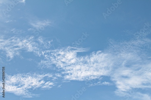 Blue sky background with white cloud, white cloud in the blue sky 