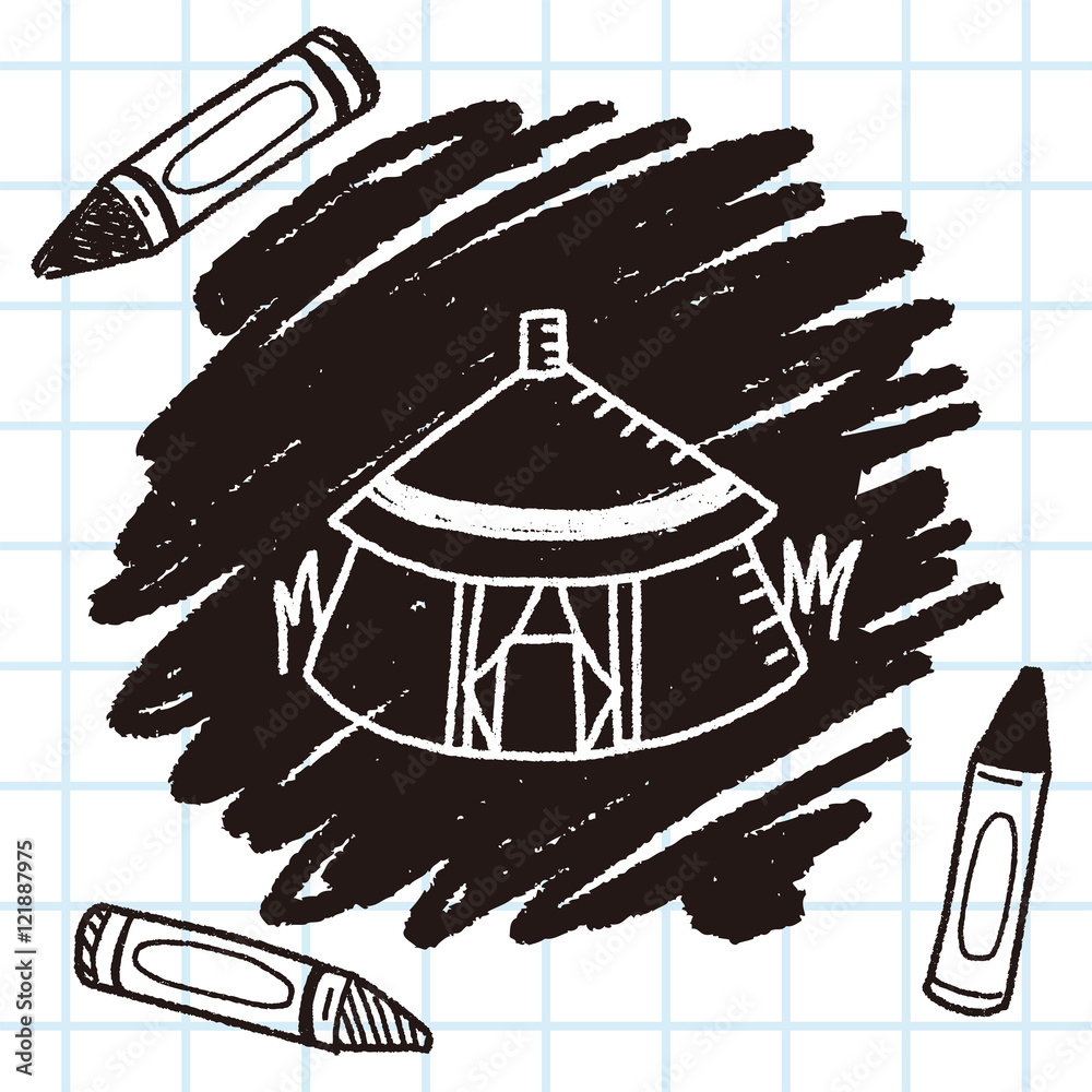 Naklejka premium Doodle House