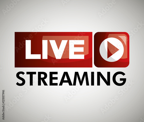 button icon live streaming design graphic vector illustration eps 10