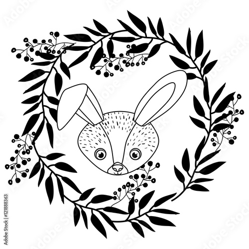 Rabbit icon. Animal cartoon and nature theme. Isolated and drawn design. Vector illustration