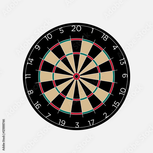 Classic dartboard isolated vector illustration