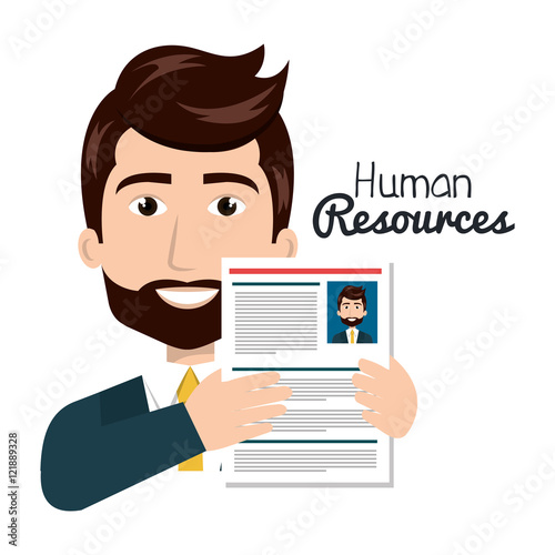 character man with cv human resources vector illustration
