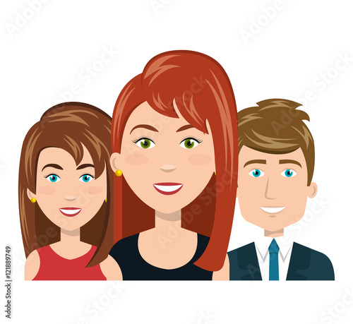 character women and man smiling recruiter employee vector illustration