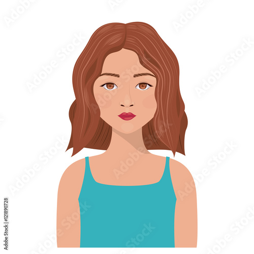 Woman girl icon. Female cartoon and people theme. Isolated design. Vector illustration