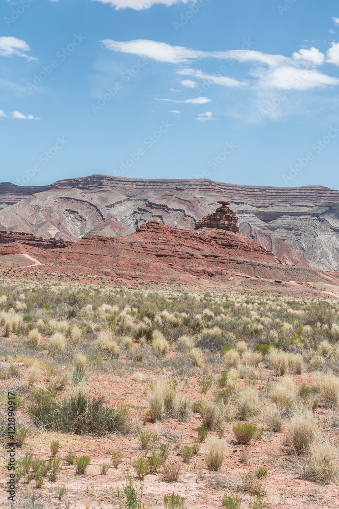 View of Mexican Hat Rock formation, Utah
