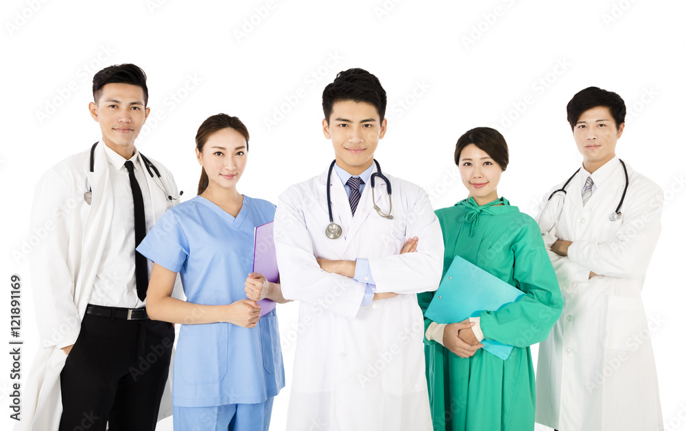 Smiling medical team isolated on white background Smiling medical team isolated on white background