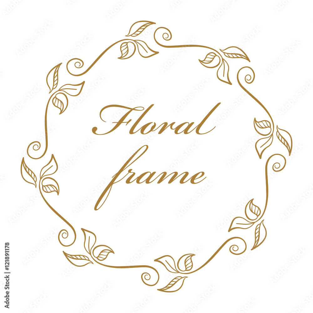 Vector floral vintage frame Stock Vector | Adobe Stock