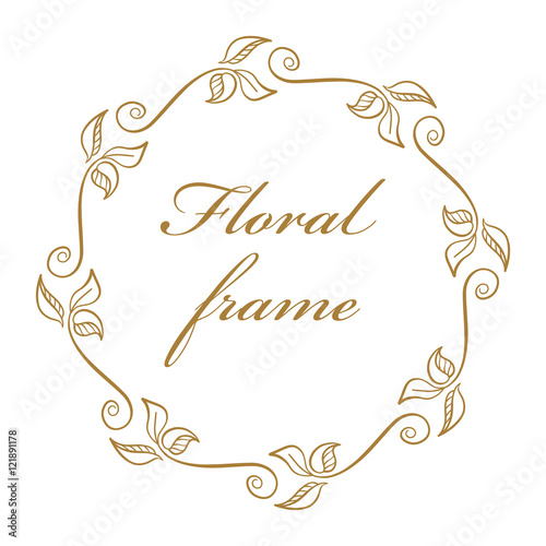 Vector floral vintage frame