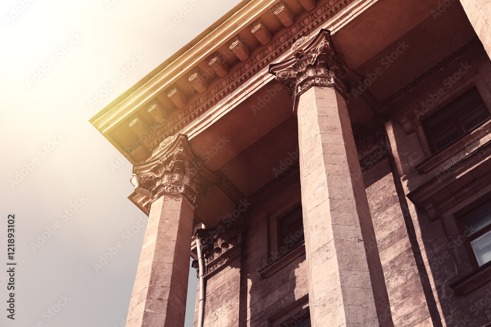 Pillars of courthouse in retro style Pillars of courthouse in retro style