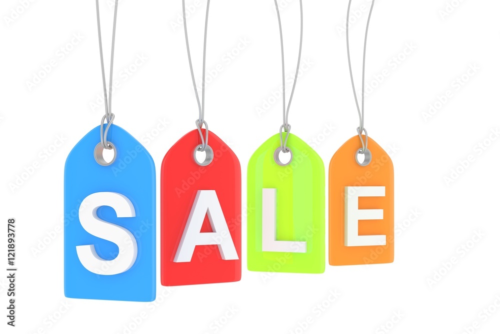 Colorful isolated sale labels on white background. Price tags. Special offer and promotion. Store discount. Shopping time. 3D rendering. Colorful isolated sale labels on white background. Price tags. Special offer and promotion. Store discount. Shopping time. 3D rendering.