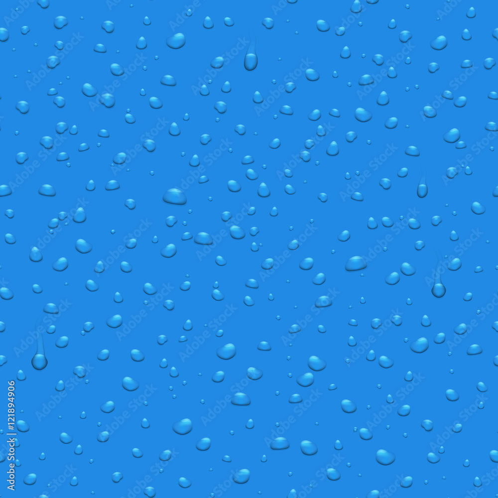 Transparent water drops vector seamless pattern