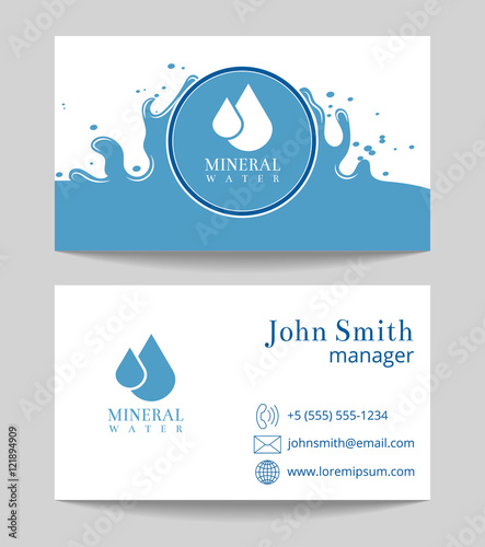 Mineral water delivery business card template