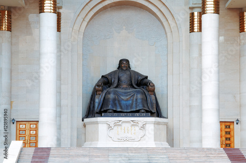 statue of Genghis Khan in  Ulaanbaatar, the capital of Mongolia