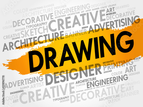 DRAWING word cloud, creative business concept background