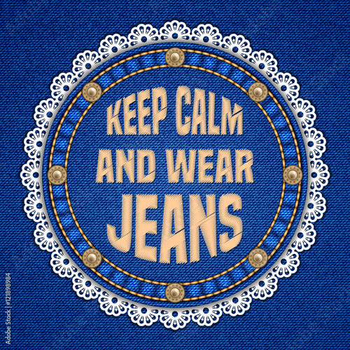 Denim round patch