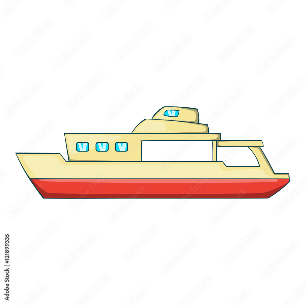 Big ship icon in cartoon style isolated on white background. Maritime transport symbol vector illustration