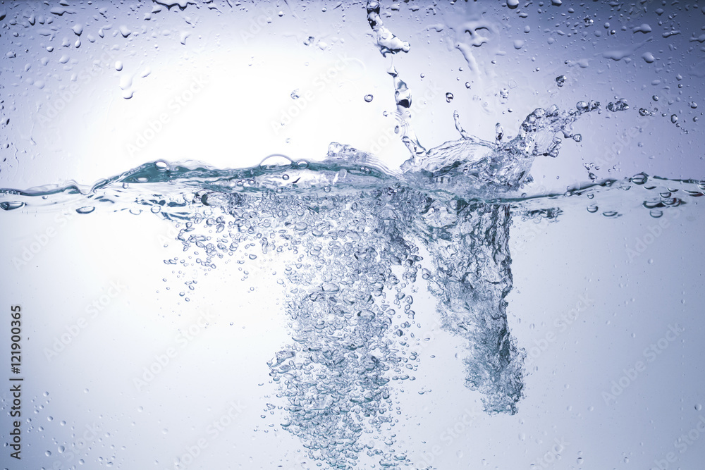 Clear water on a monochromatic background, abstraction Clear water on a monochromatic background, abstraction