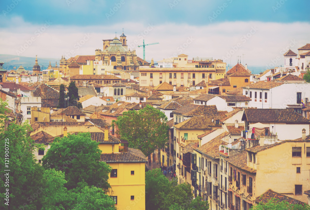 Naklejka premium Day view to old part Granada