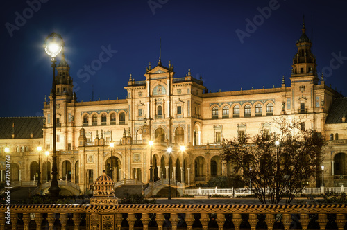  central building of Plaza de Espana in evening © JackF
