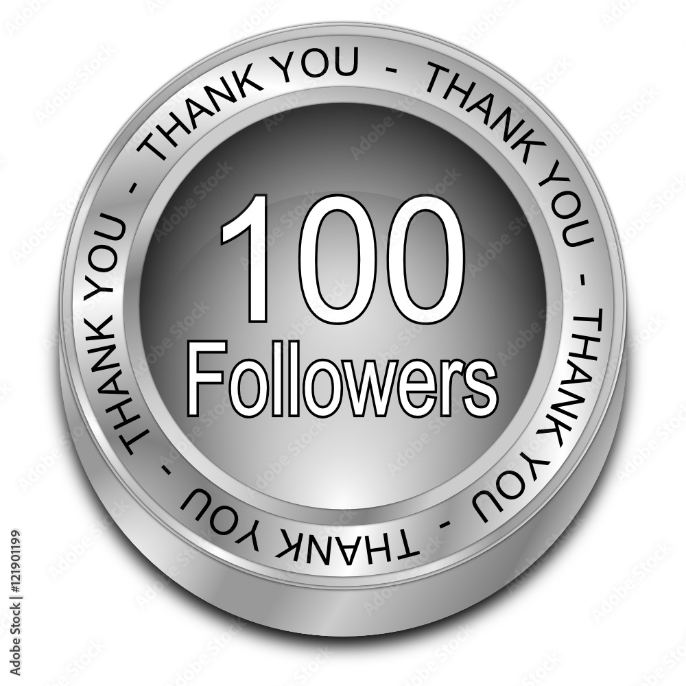 100 Followers Thank you - 3D illustration 100 Followers Thank you - 3D illustration