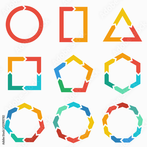 Geometric shapes arrows for infographic.