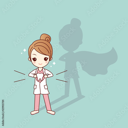 cute cartoon super dentist doctor