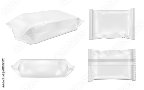 White blank foil food snack pack for chips, candy 