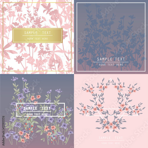 Printable spring wall art with floral pattern and typography set