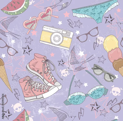 Tapety Abstrakcyjny wzór ładny lato. Wzór z stroje kąpielowe, s