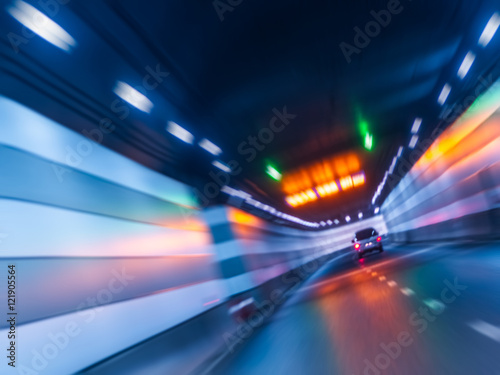 tunnel traffic,blue toned,china.