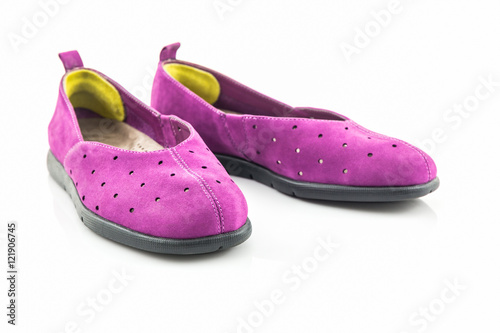 Purple sneakers. Canvas Shoe.