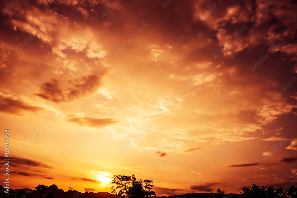 colorful dramatic sky with cloud at sunset colorful dramatic sky with cloud at sunset