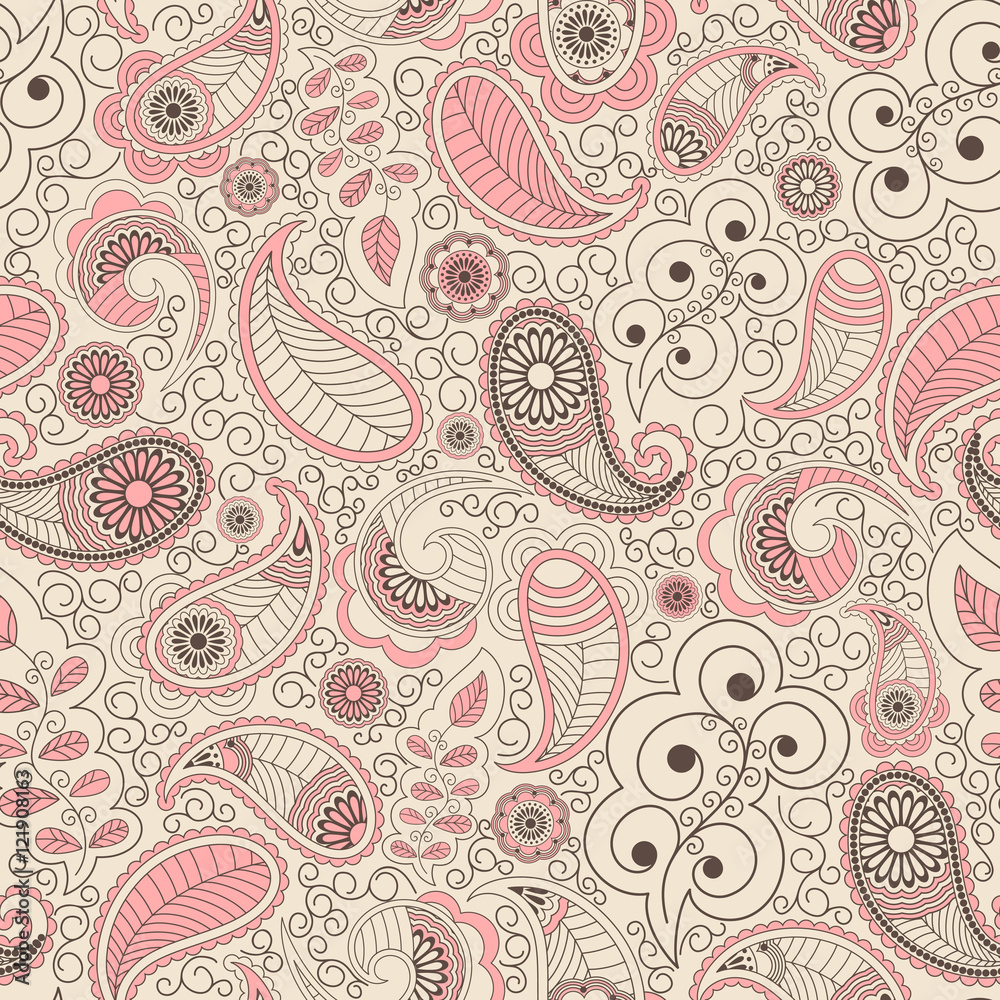Seamless background of pink and beige of flowers Seamless background of pink and beige of flowers