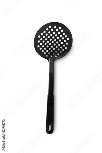 plastic spade of frying pan isolated on white background
