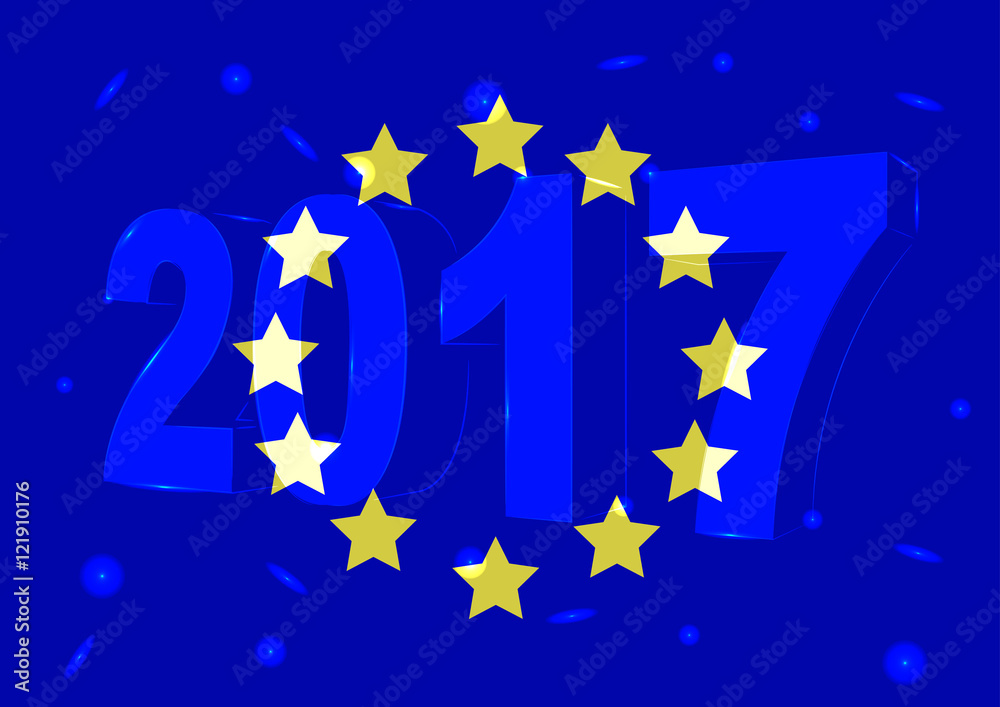 Новый 2017 год на фоне флага Евросоюза Новый 2017 год на фоне флага Евросоюза