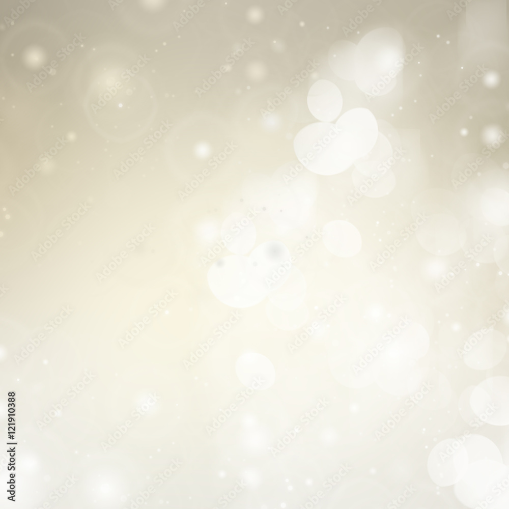 Gray bokeh christmas background with light beams