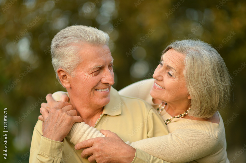 Senior couple in autumn park Senior couple in autumn park