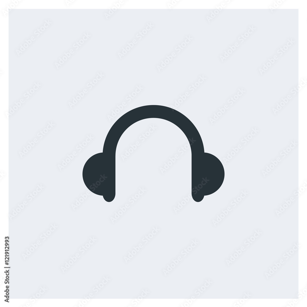 Headphones flat icon, image jpg, vector eps, flat web, material icon, icon with grey background Headphones flat icon, image jpg, vector eps, flat web, material icon, icon with grey background