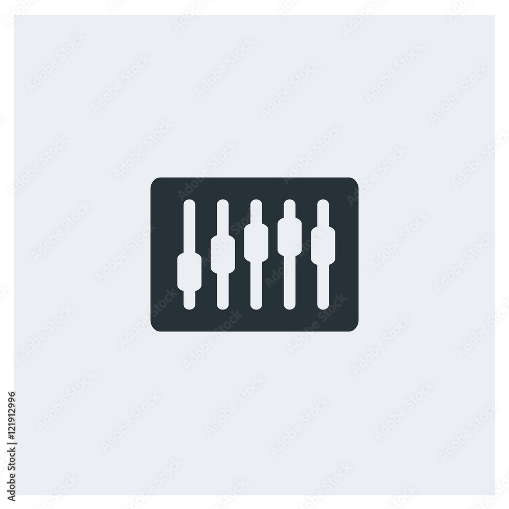 Fototapeta premium Equalizer flat icon, image jpg, vector eps, flat web, material icon, icon with grey background 