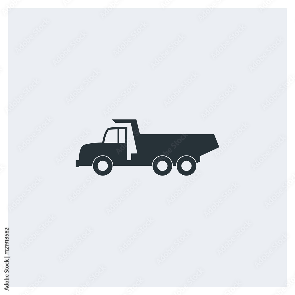 Truck flat icon, image jpg, vector eps, flat web, material icon, icon with grey background	