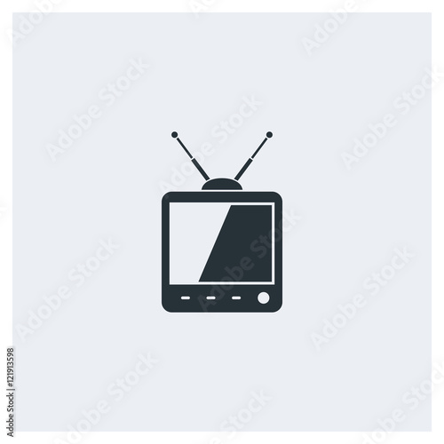 TV flat icon, image jpg, vector eps, flat web, material icon, icon with grey background	