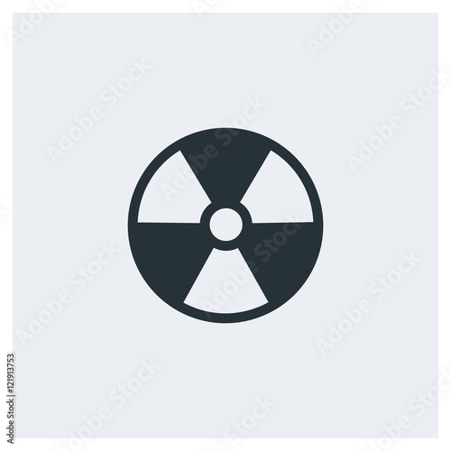 Nuclear radiation flat icon, image jpg, vector eps, flat web, material icon, icon with grey background	