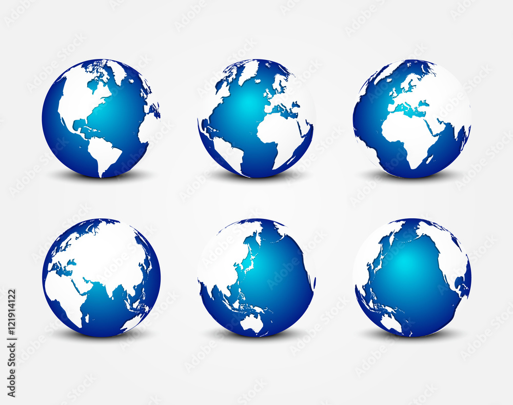 all side of blue planet ( around the world ) ( earth conservation concept )